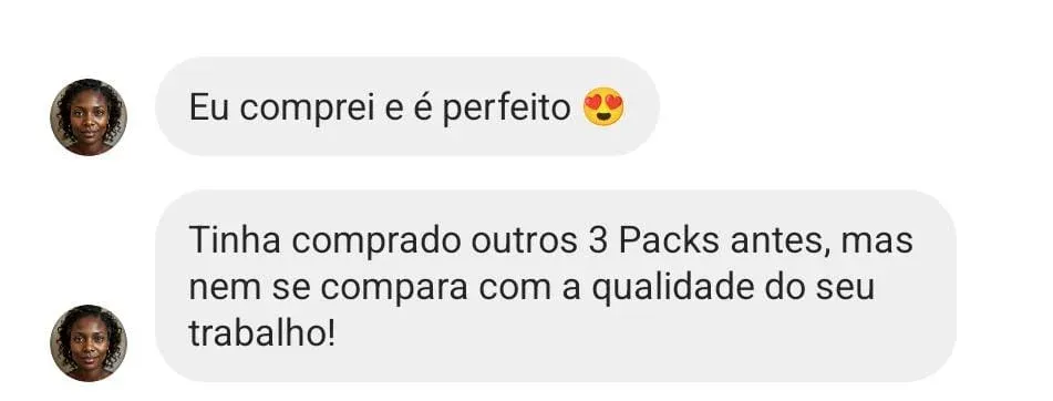 Eu amei tanto que foi até difícil escolher qual eu ia usar kkkk. E eu falo porque já comprei outras artes de gente bem famosinha que é referência no Canva mas nem se compara ao tanto que você entrega.
